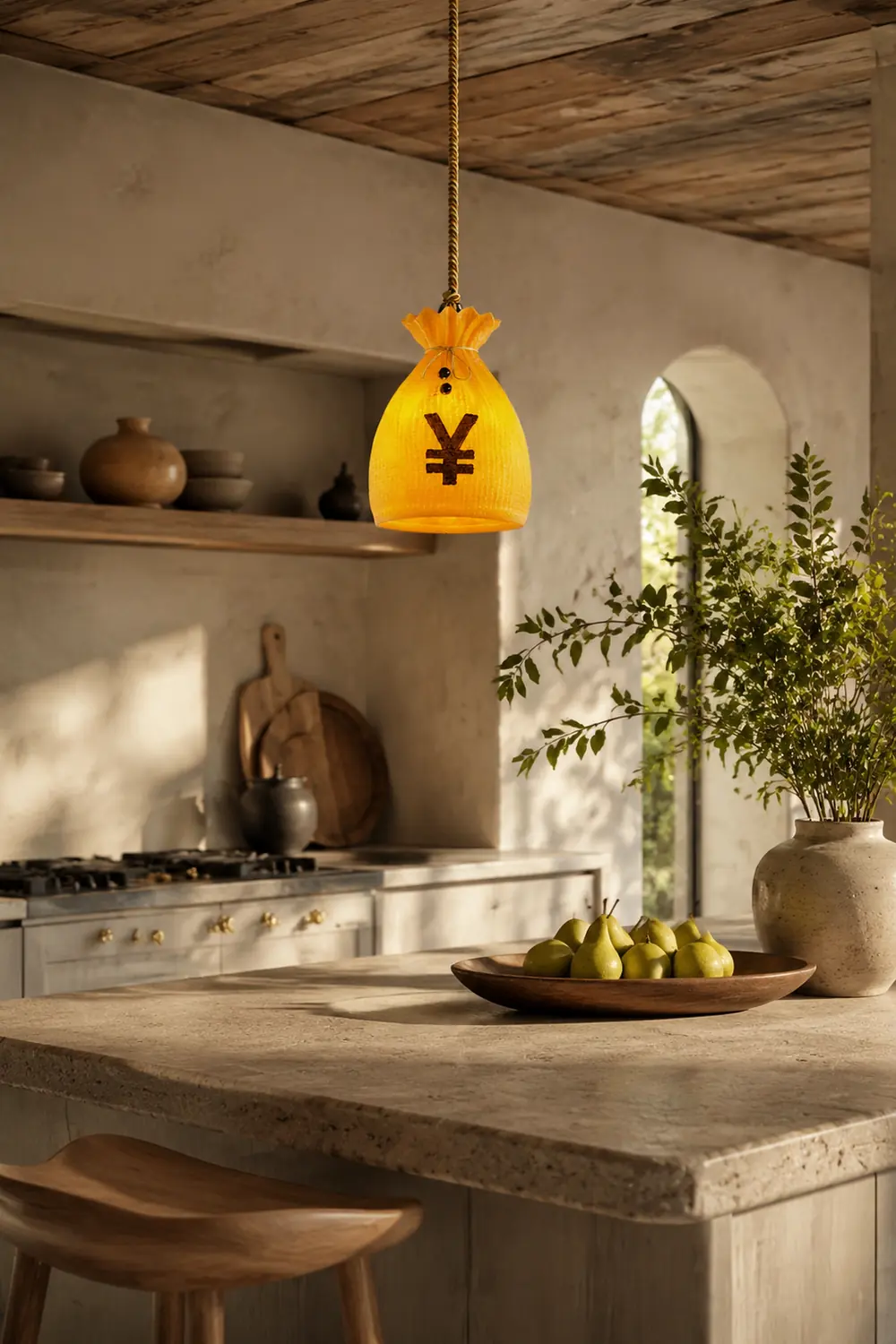 Prosperity Pouch Resin Pendant Lamp - Lumpaz
