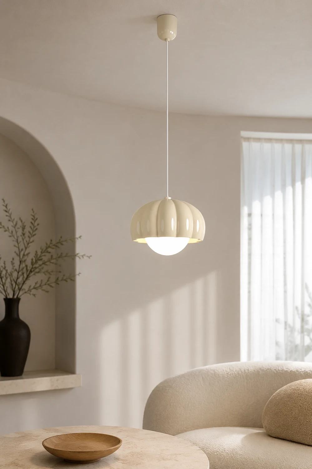 Creamy Pumpkin Pendant Light - Lumpaz