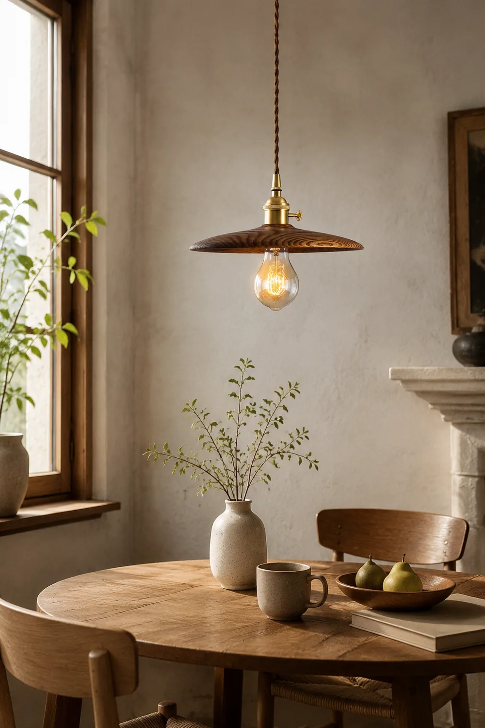 Walnut Conical Pendant Light - Lumpaz