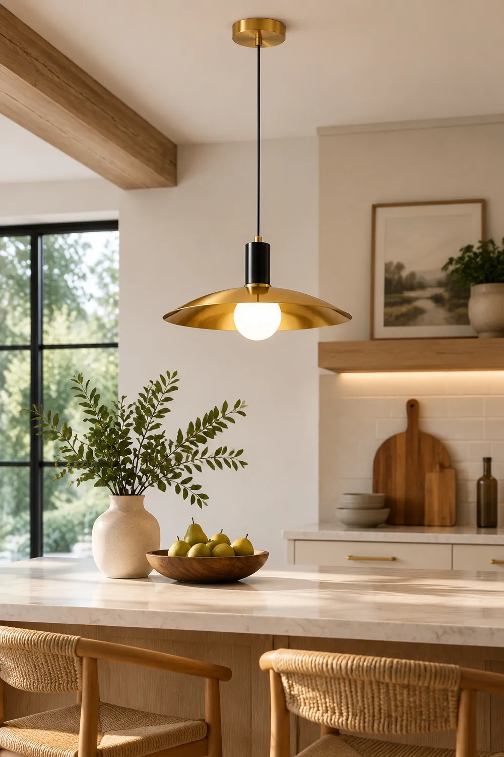 Brass Flared Pendant Lamp - Lumpaz