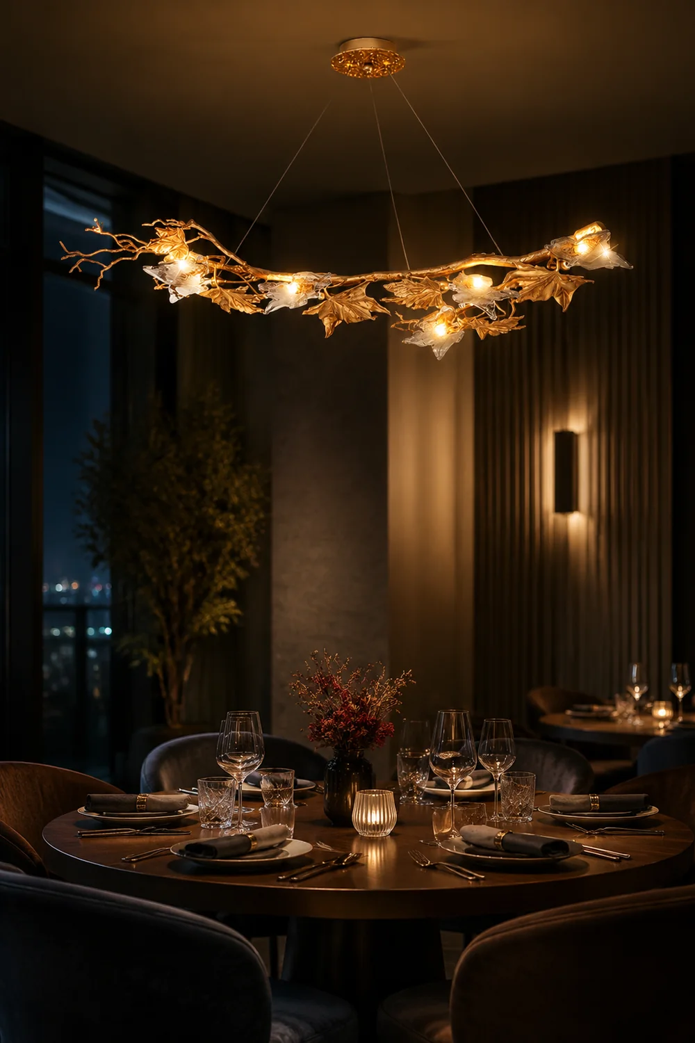 Folio Branch Brass Chandelier - Lumpaz