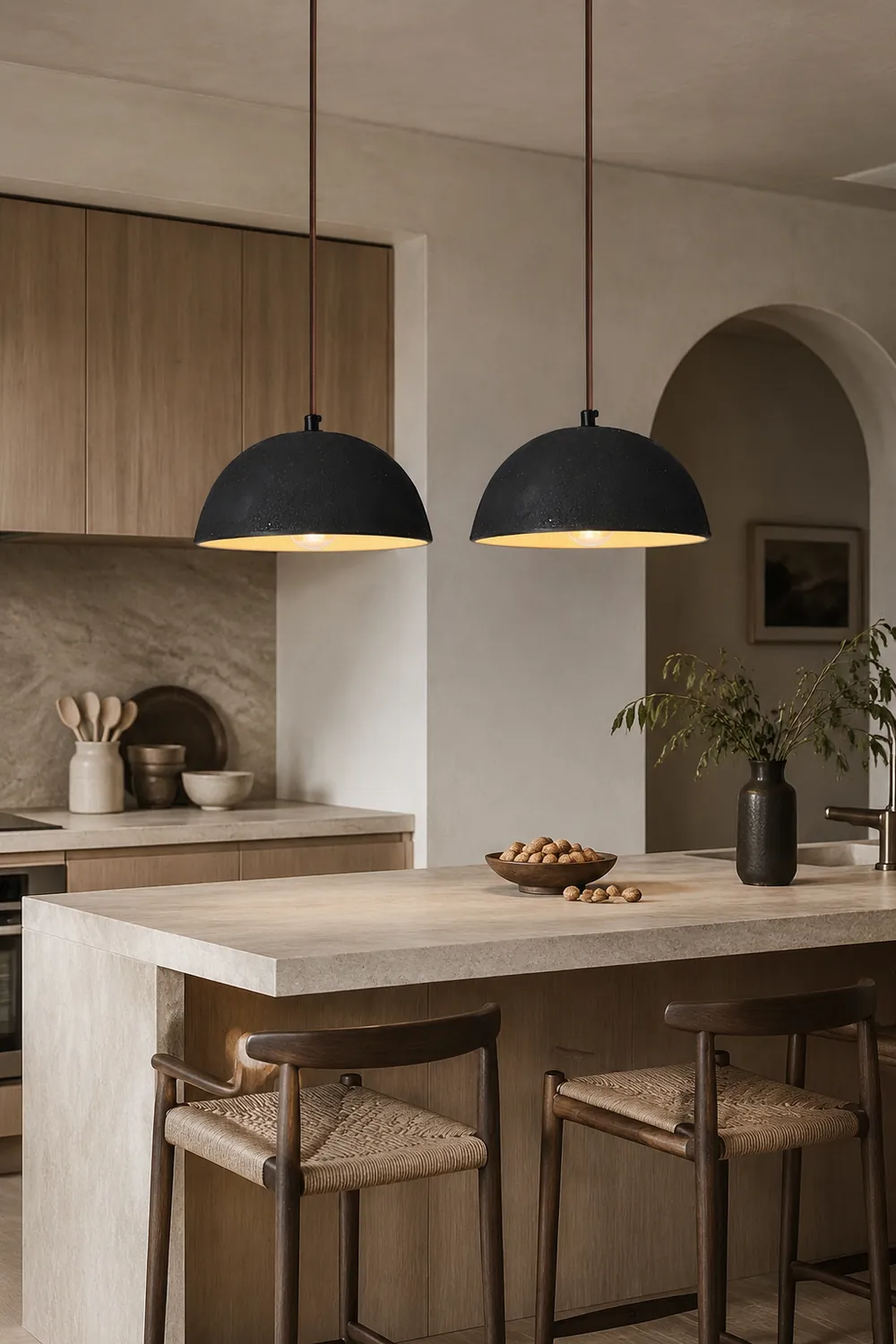 Black Arch Ceramic Pendant Lamp - Lumpaz