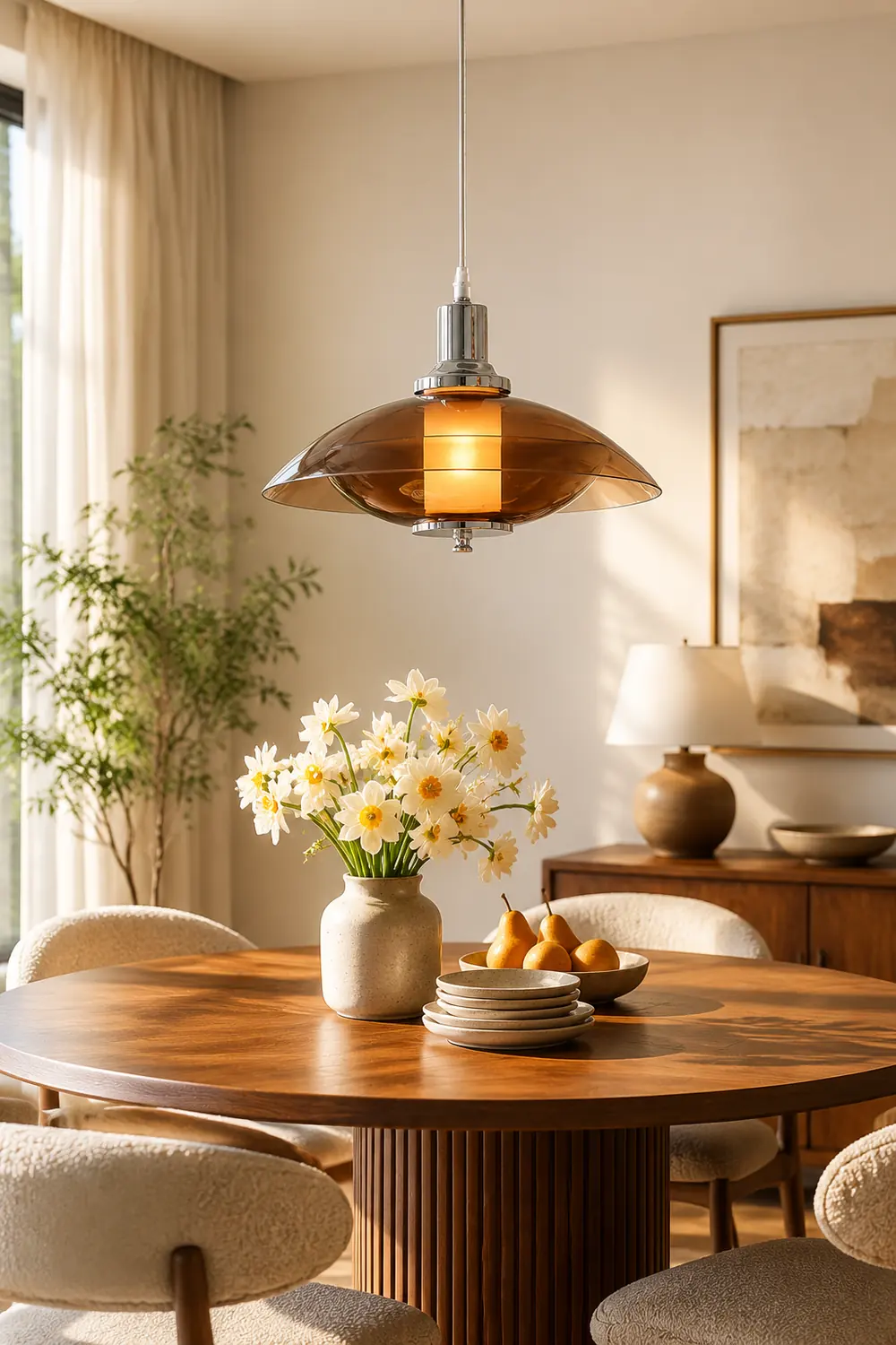 Flying Saucer Chrome Pendant Light - Lumpaz