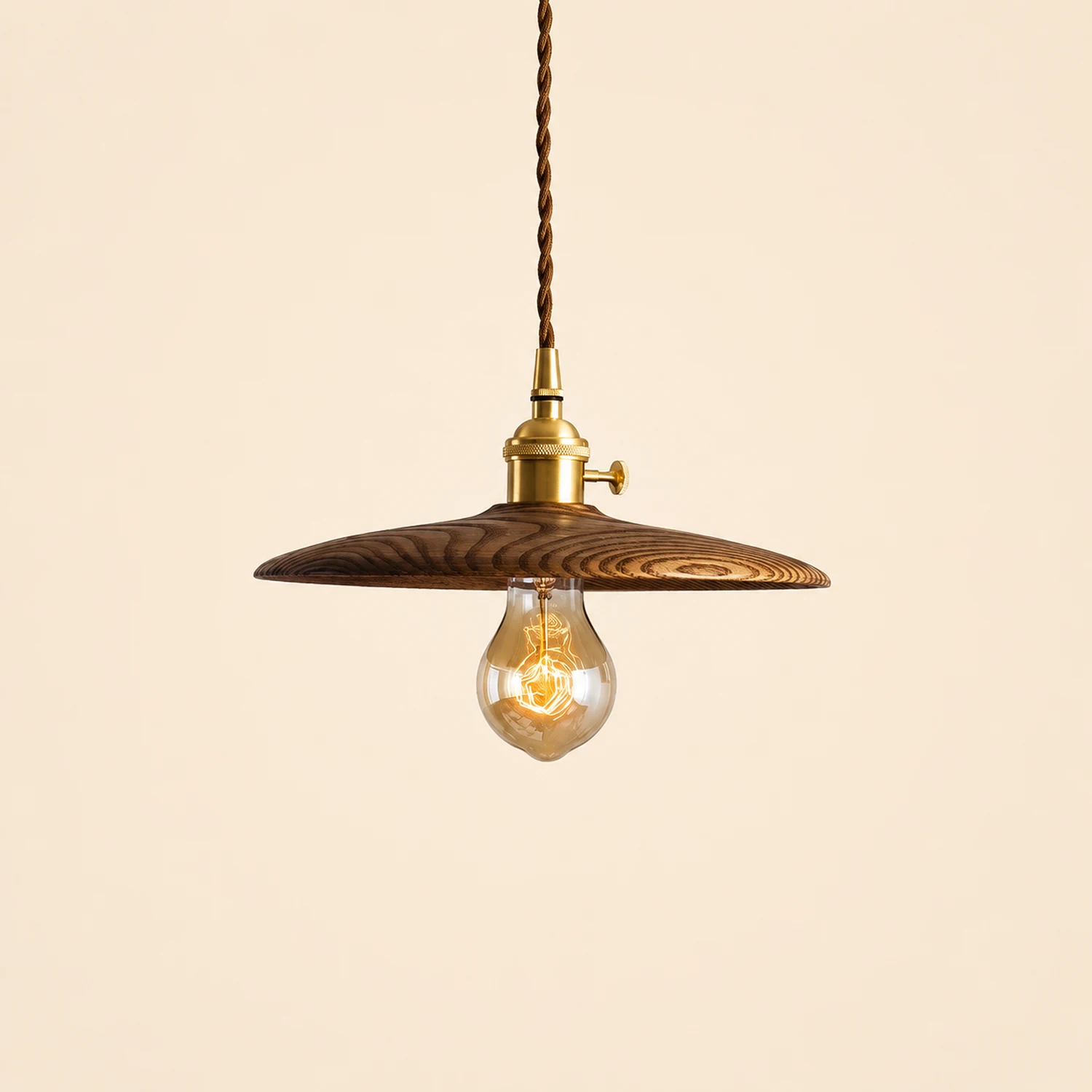 Walnut Conical Pendant Light - Lumpaz
