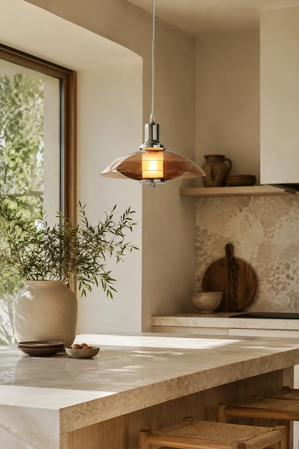 Flying Saucer Chrome Pendant Light - Lumpaz