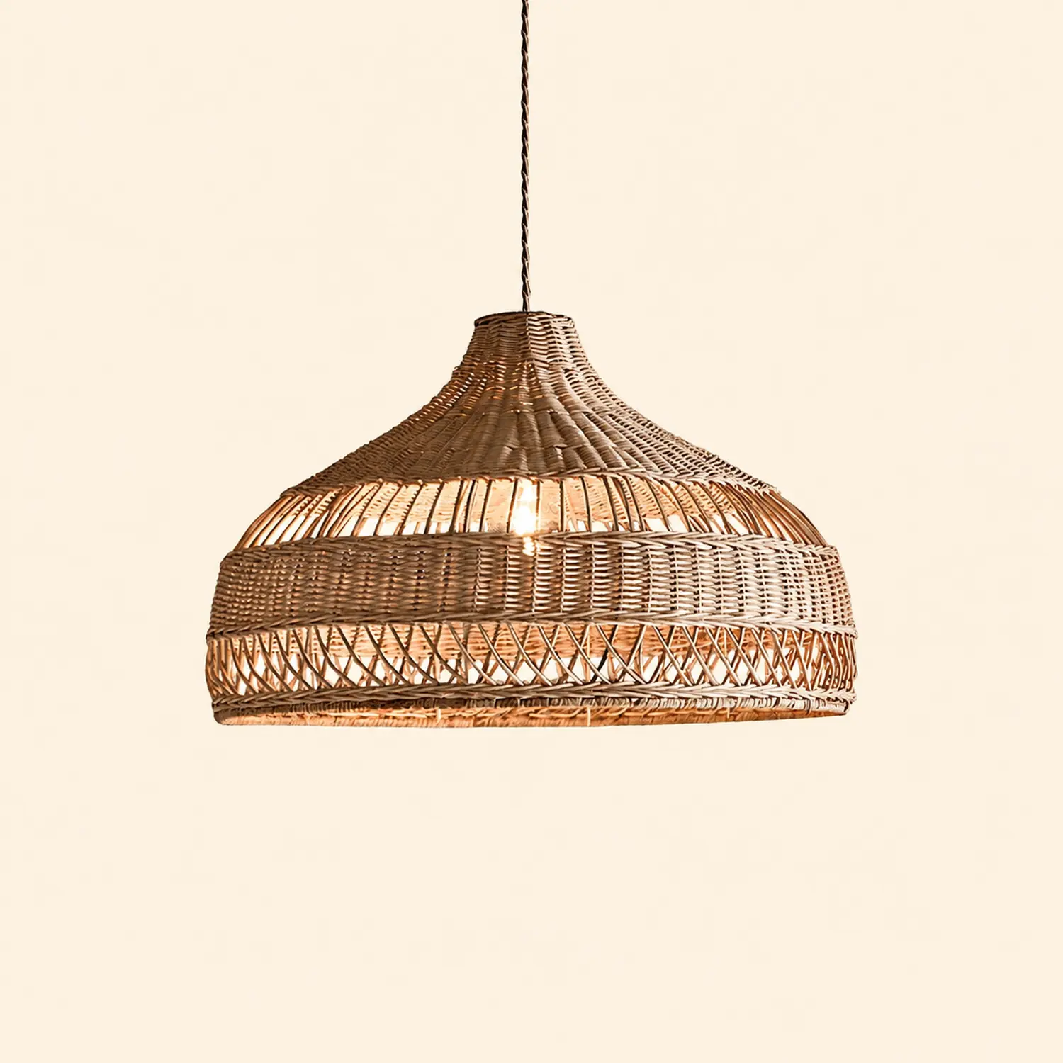 Artisanal Rattan Dome Pendant Lamp - Lumpaz