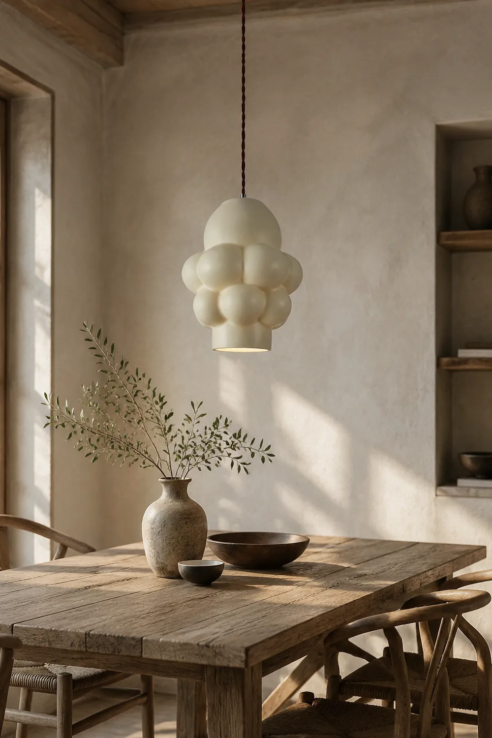 Resin Cream Pendant Lamp - Lumpaz