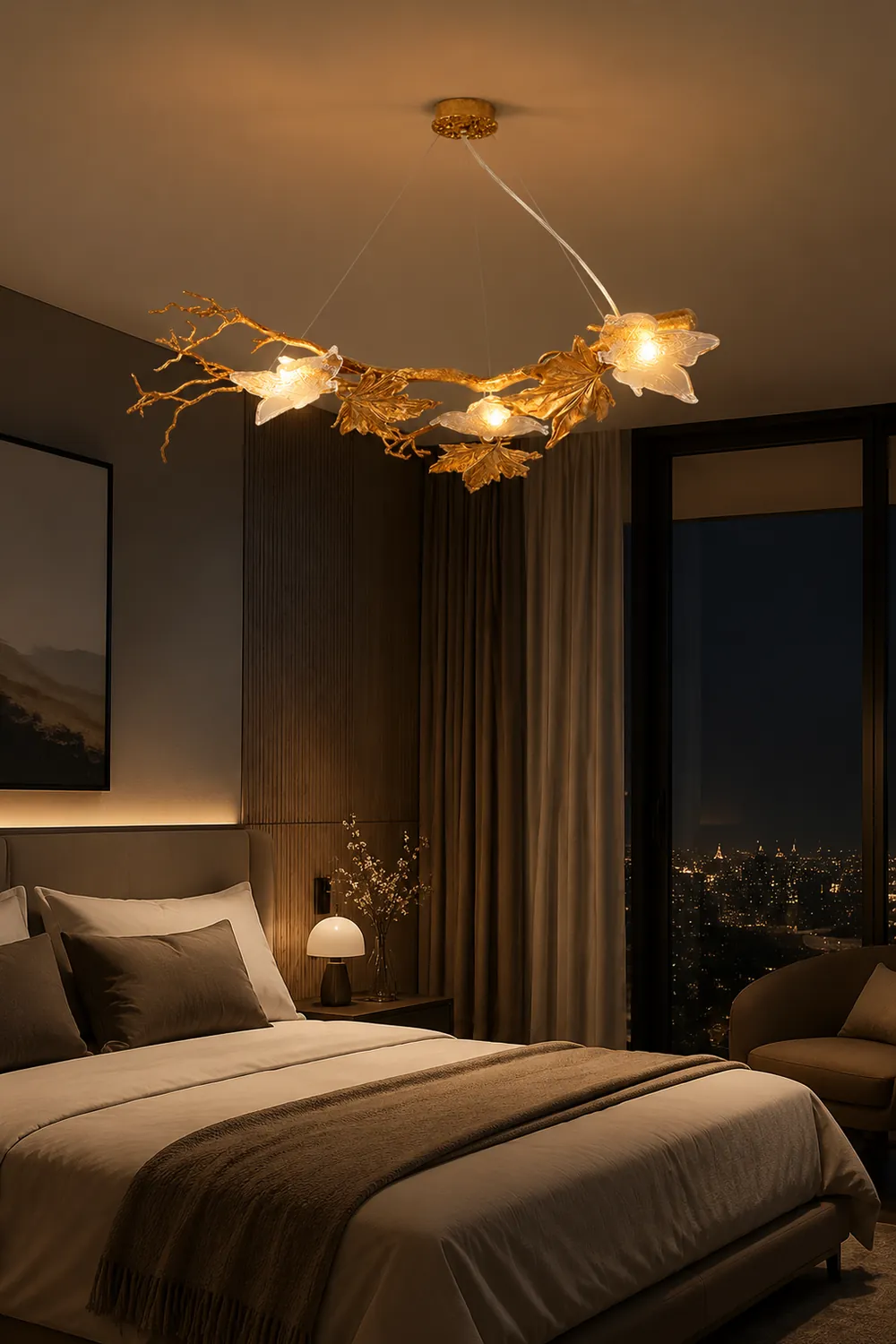 Folio Branch Brass Chandelier - Lumpaz