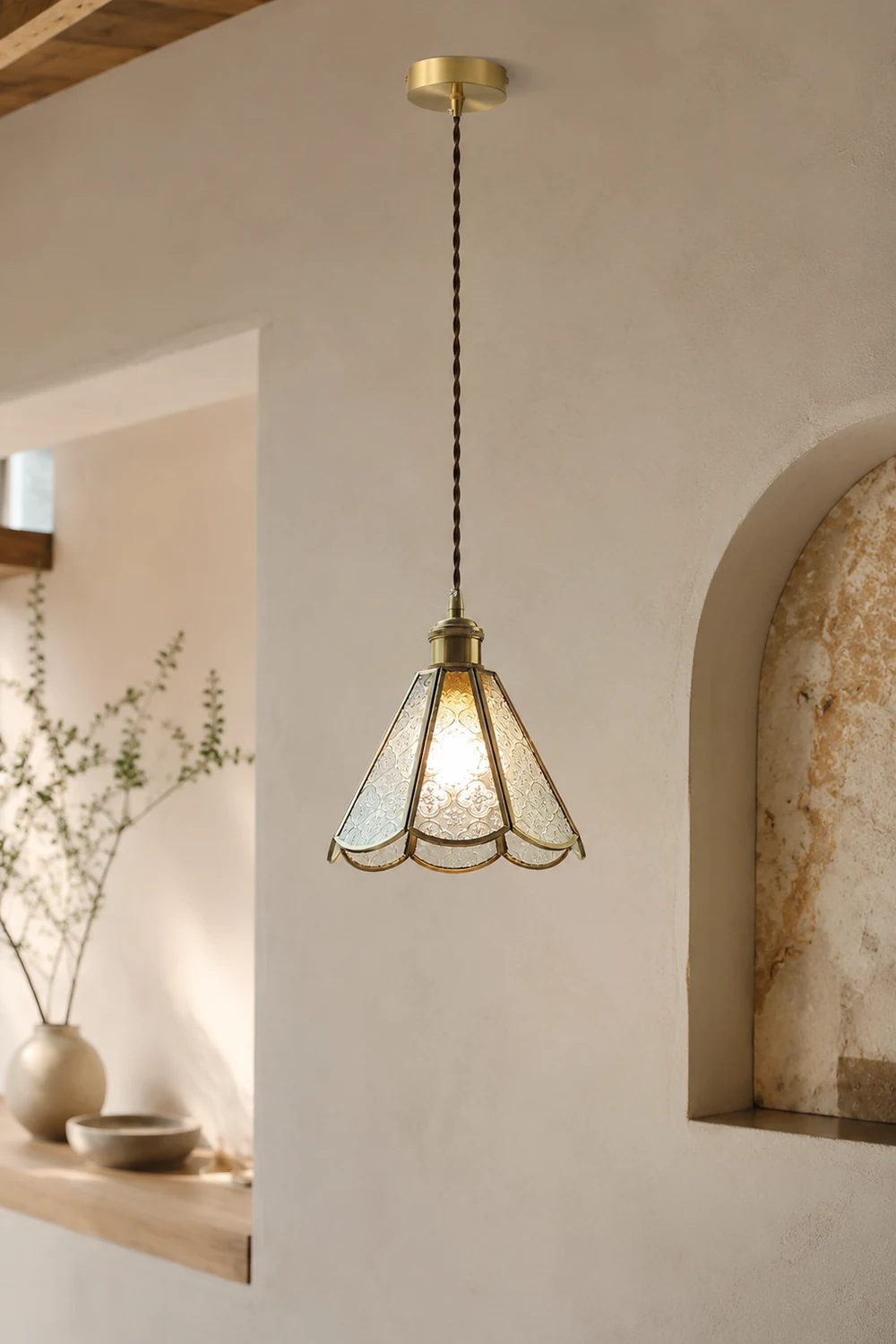 Patterned Glass Pendant Lamp - Lumpaz