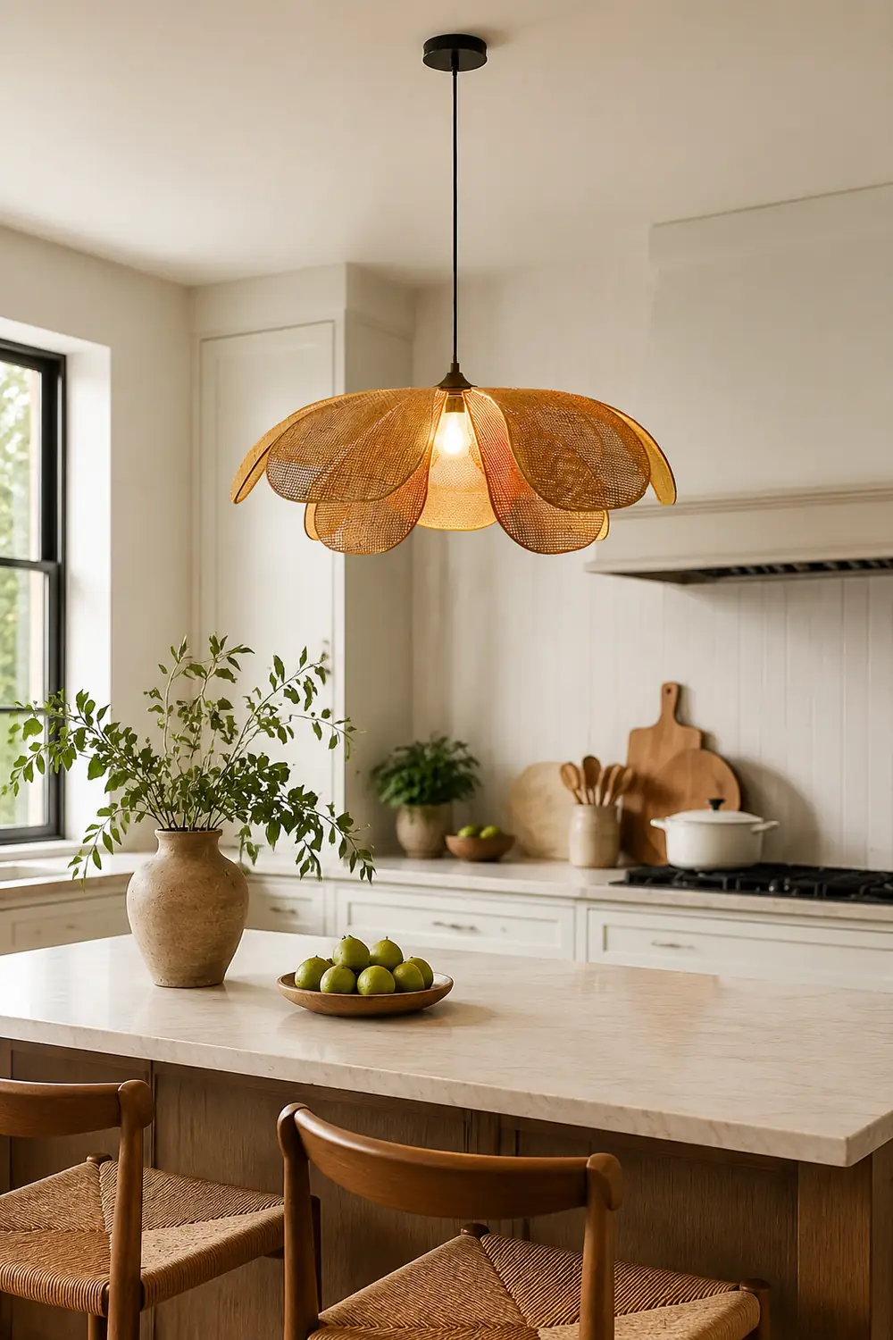 Rattan Petal Pendant Lamp - Lumpaz