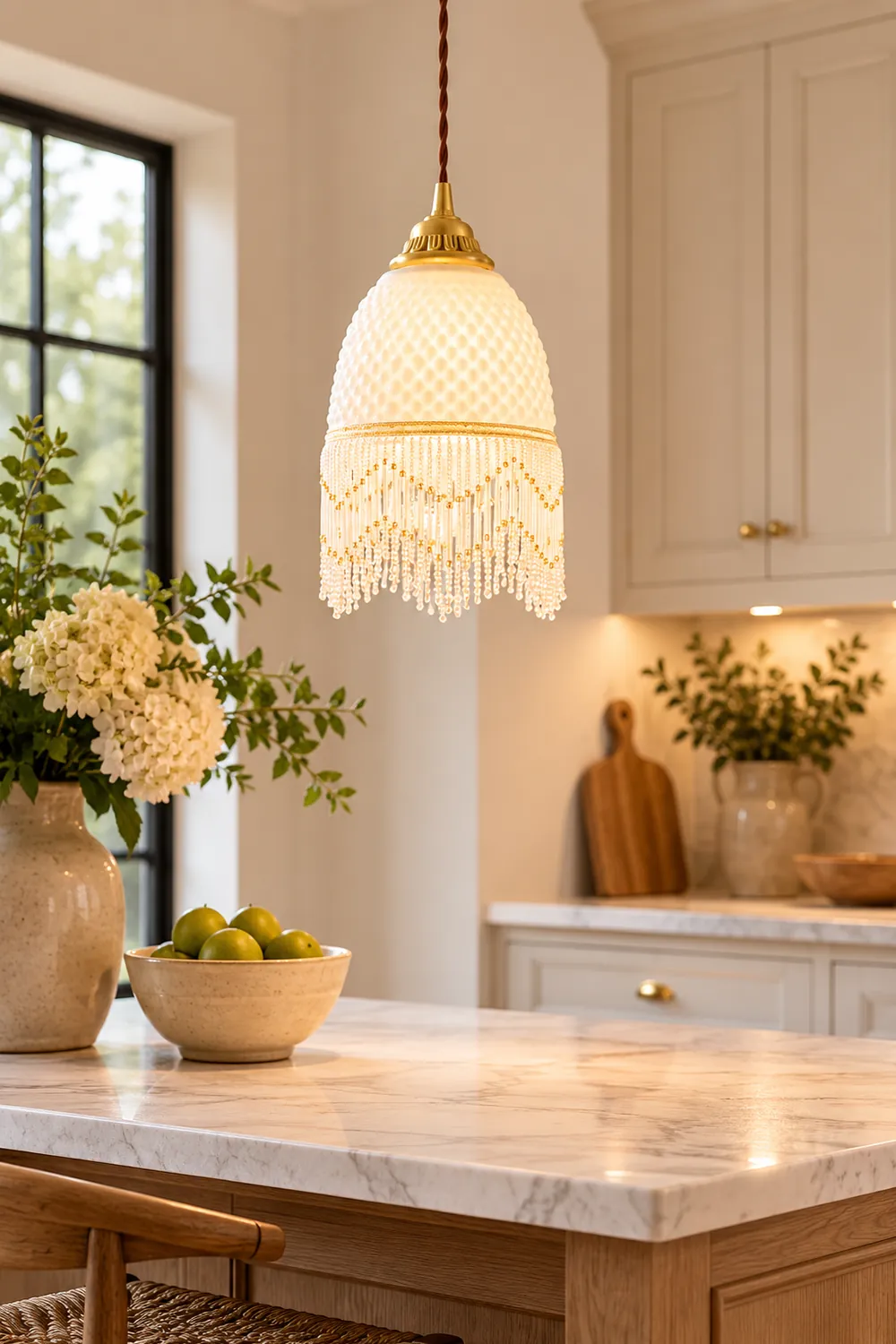 Mesh Tassel Glass Pendant Light - Lumpaz