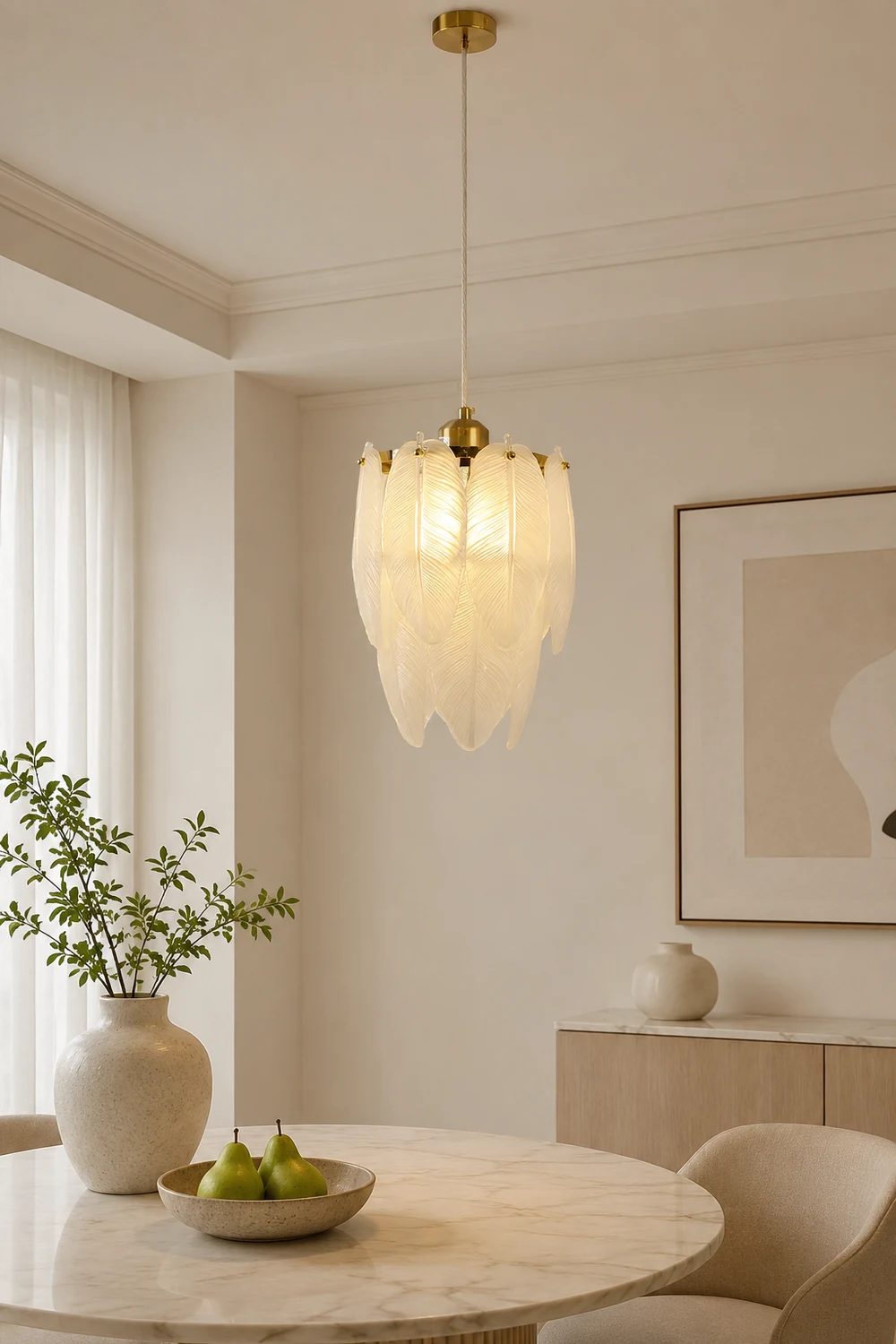 Glass Feather Pendant Light - Lumpaz