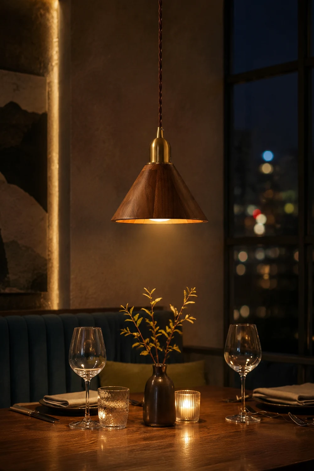 Lyfa Walnut Pendant Light - Lumpaz