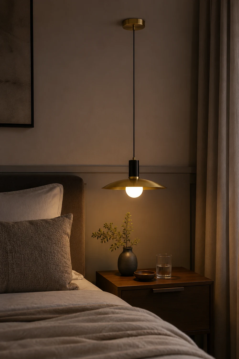 Brass Flared Pendant Lamp - Lumpaz