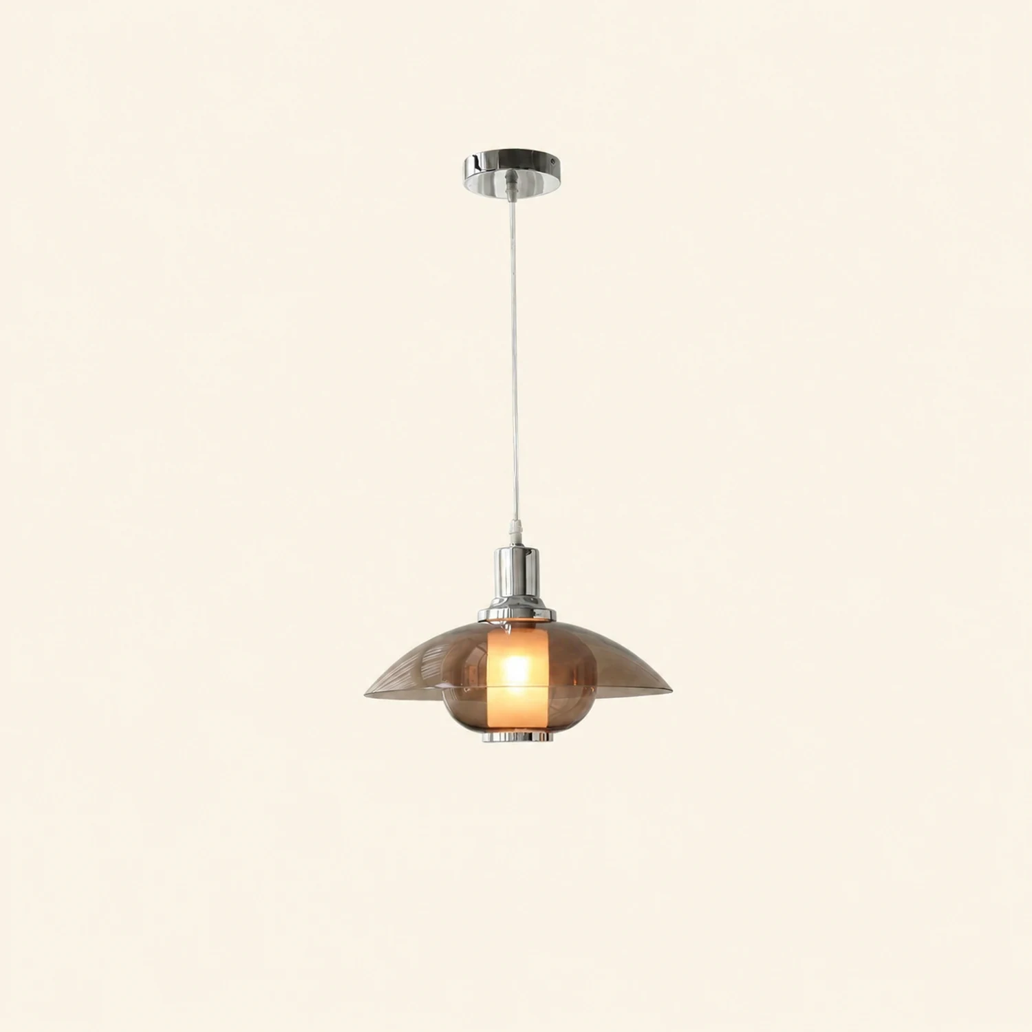 Flying Saucer Chrome Pendant Light - Lumpaz