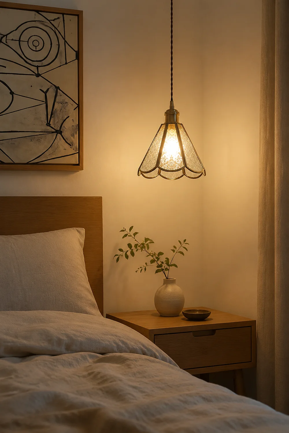 Patterned Glass Pendant Lamp - Lumpaz