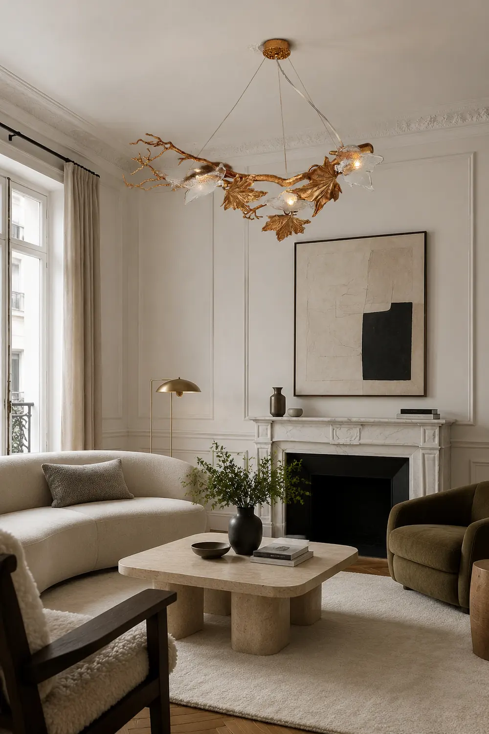 Folio Branch Brass Chandelier - Lumpaz