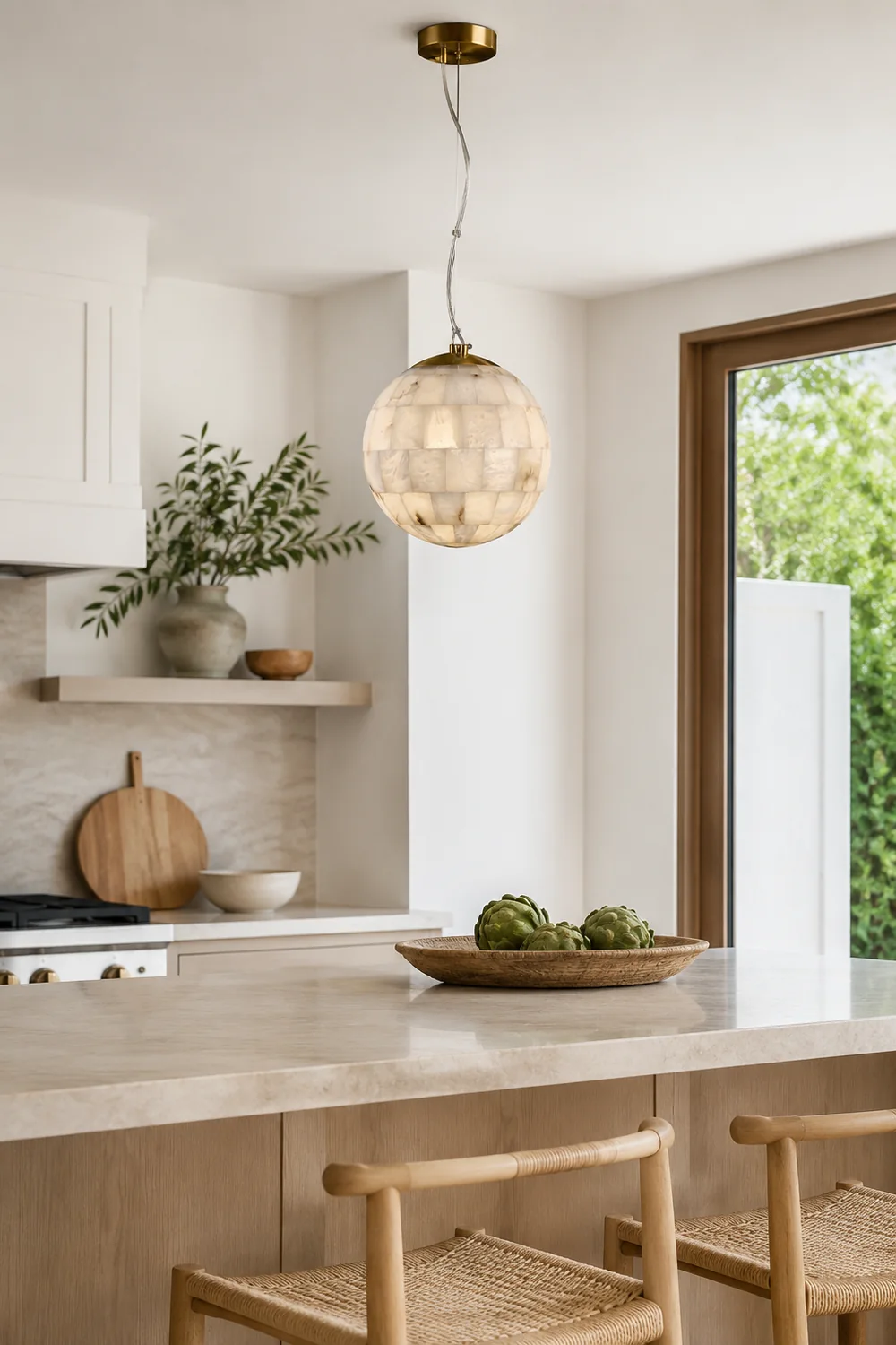 Alabaster Ball Pendant Light - Lumpaz