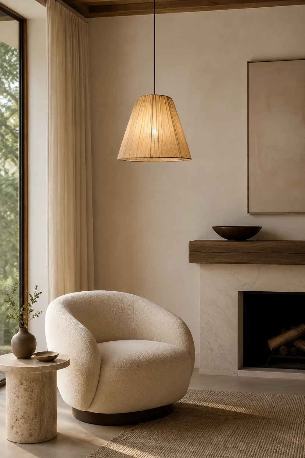 Textile Taper Pendant Lamp - Lumpaz