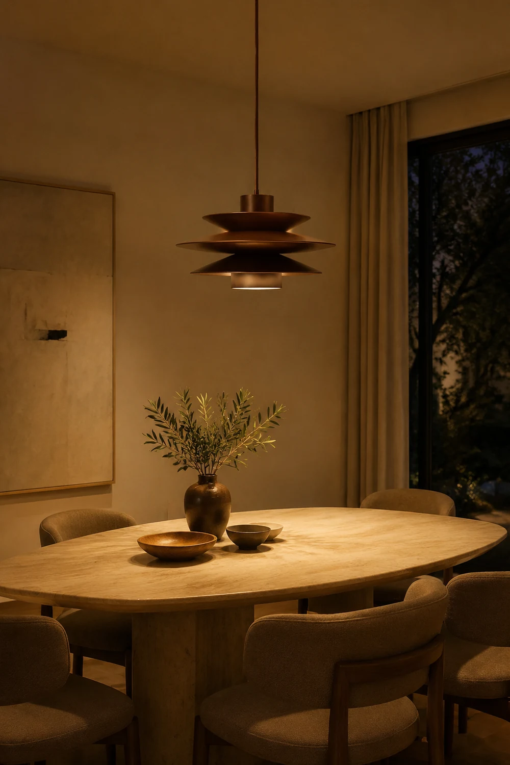 Cascade Wooden Disc Pendant Lamp - Lumpaz