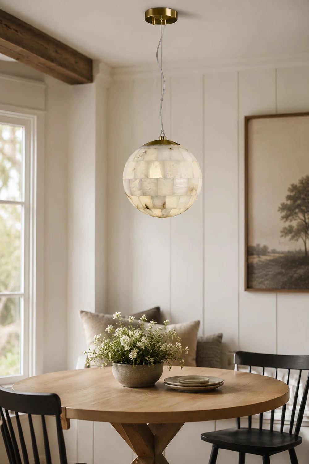 Alabaster Ball Pendant Light - Lumpaz
