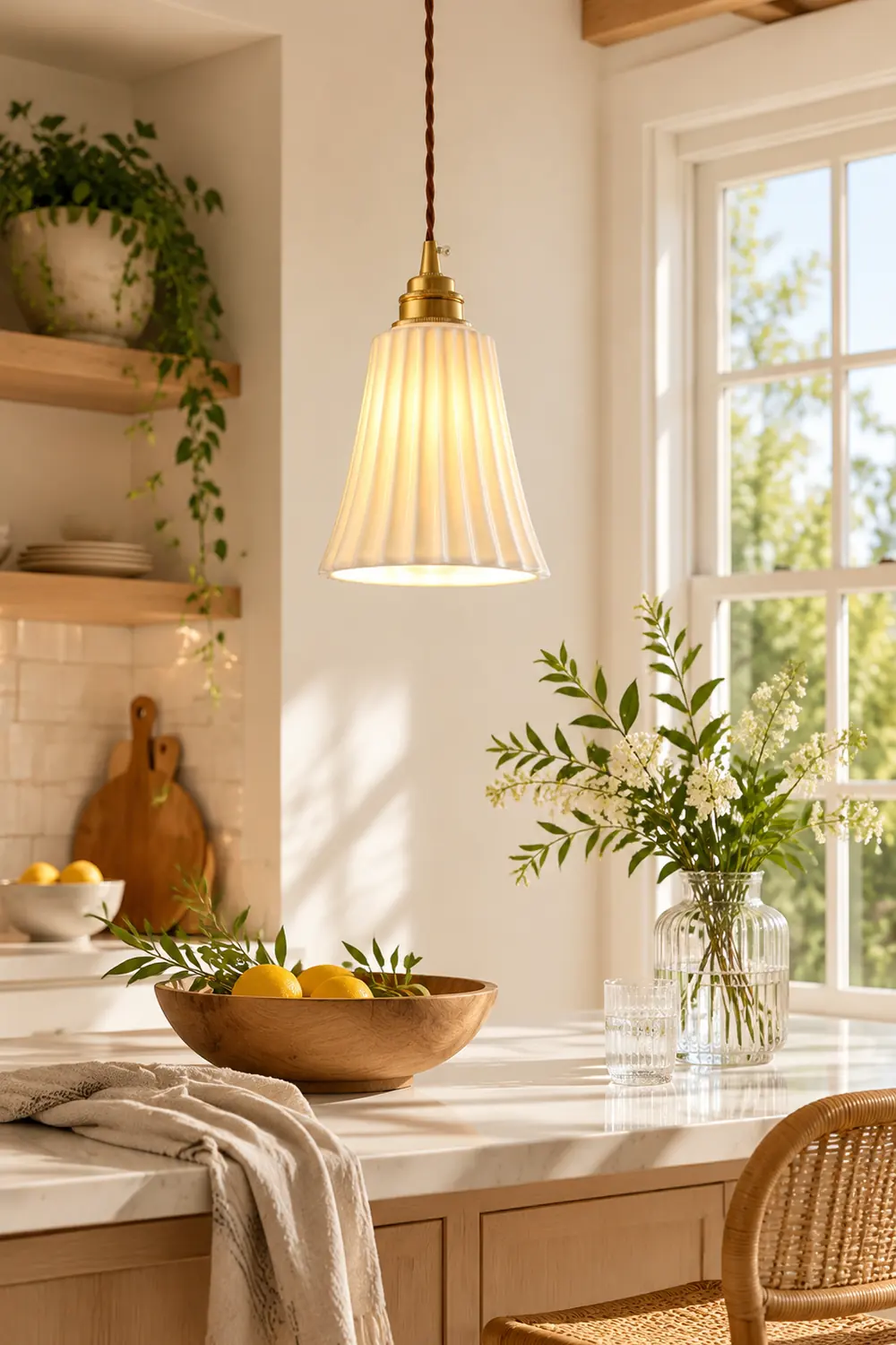 Trumpet Ceramic Pendant Light - Lumpaz