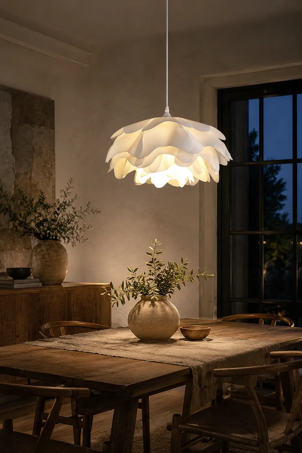 Flower Shaped White Pendant Lamp - Lumpaz