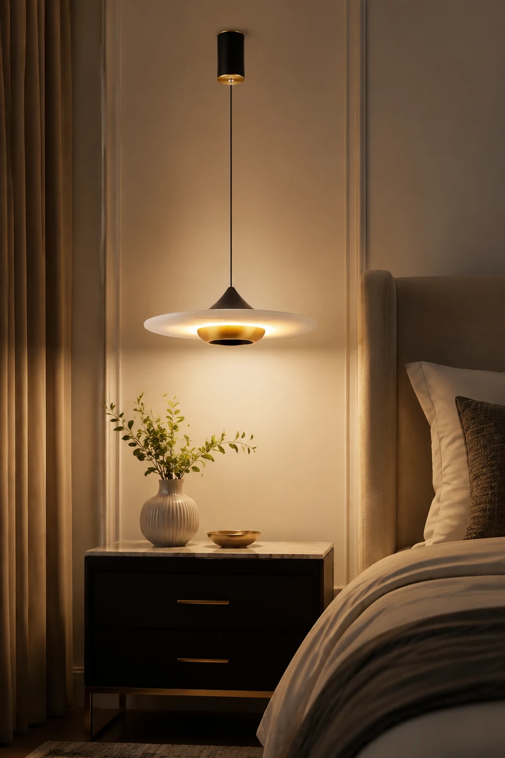 Flying Saucer Marble Pendant Lamp - Lumpaz