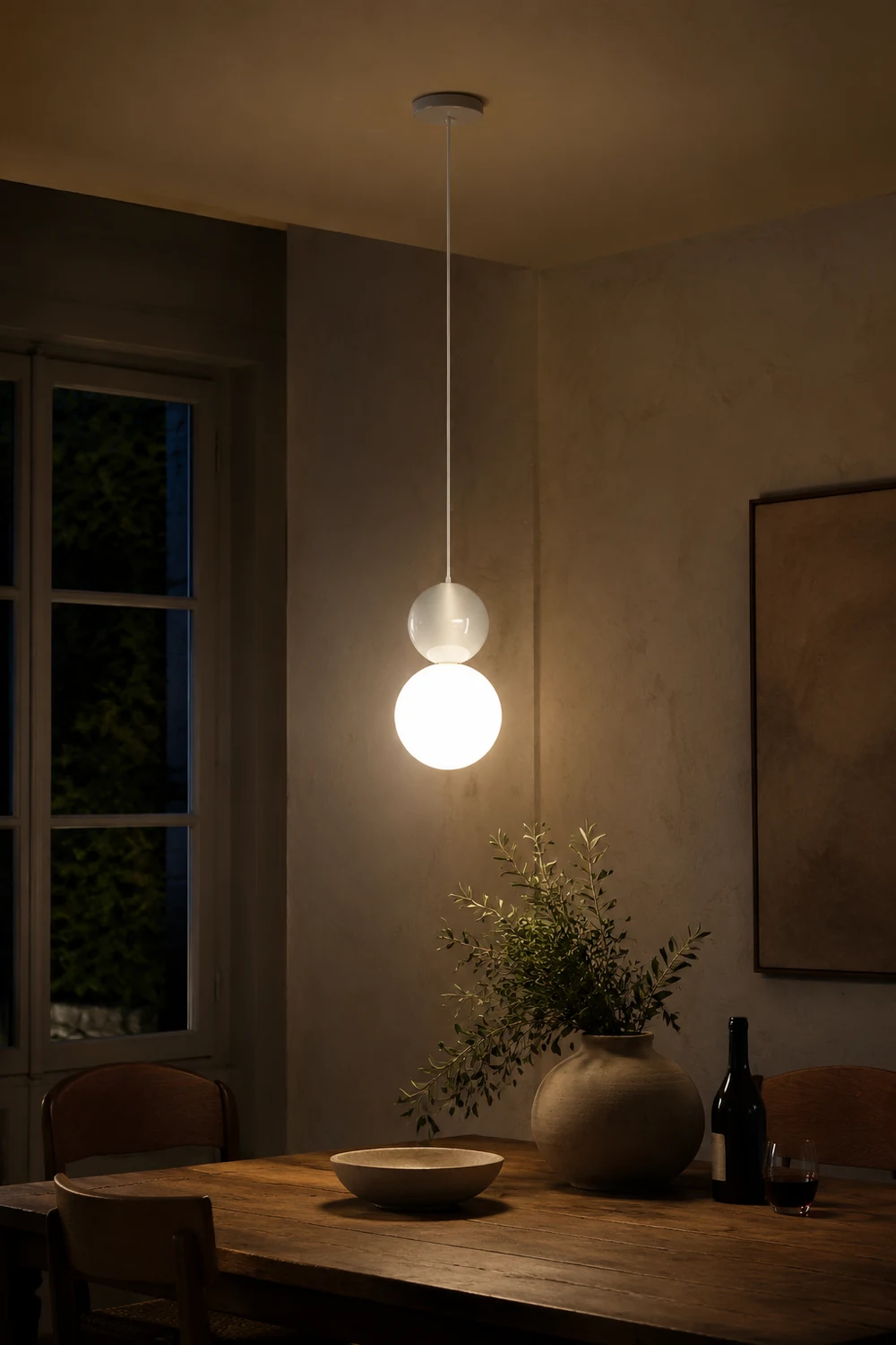 Acrylic Two Ball Pendant Light - Lumpaz