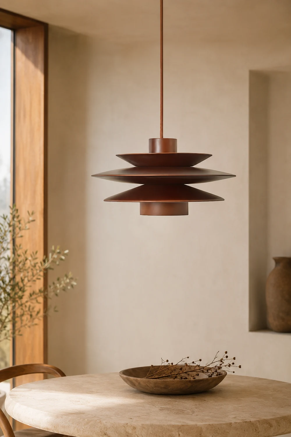 Cascade Wooden Disc Pendant Lamp - Lumpaz