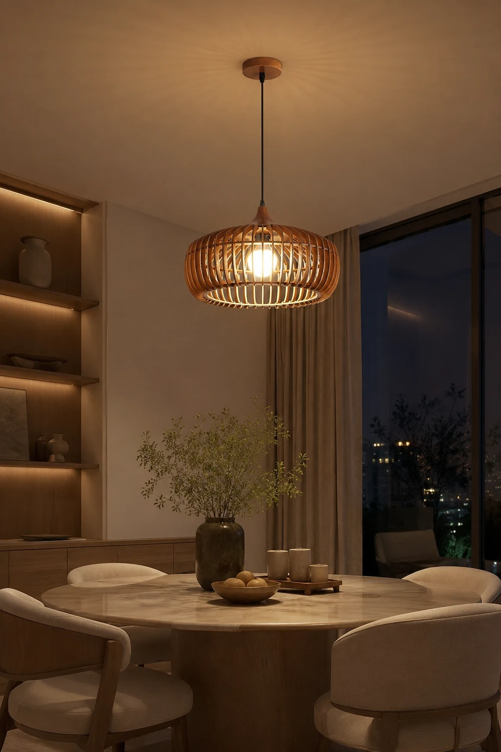 Lattice Nest Wooden Pendant Lamp - Lumpaz
