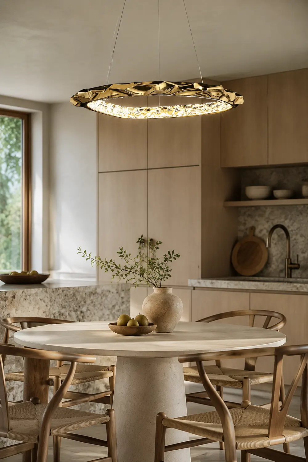 Resin Circlet Brass Pendant Lamp - Lumpaz