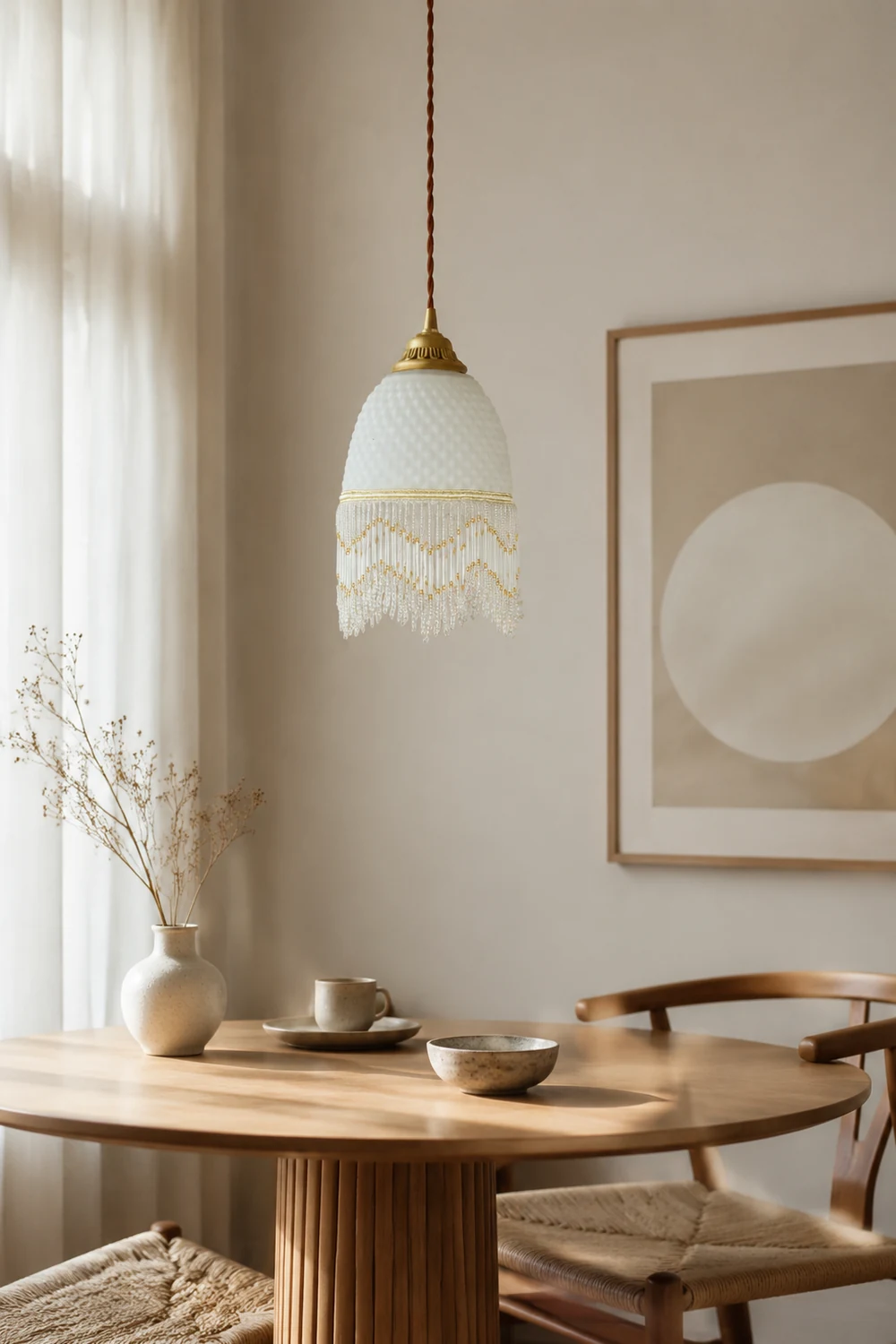 Mesh Tassel Glass Pendant Light - Lumpaz