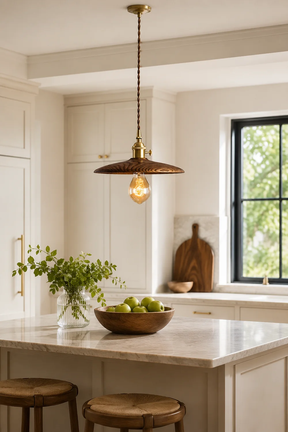 Walnut Conical Pendant Light - Lumpaz