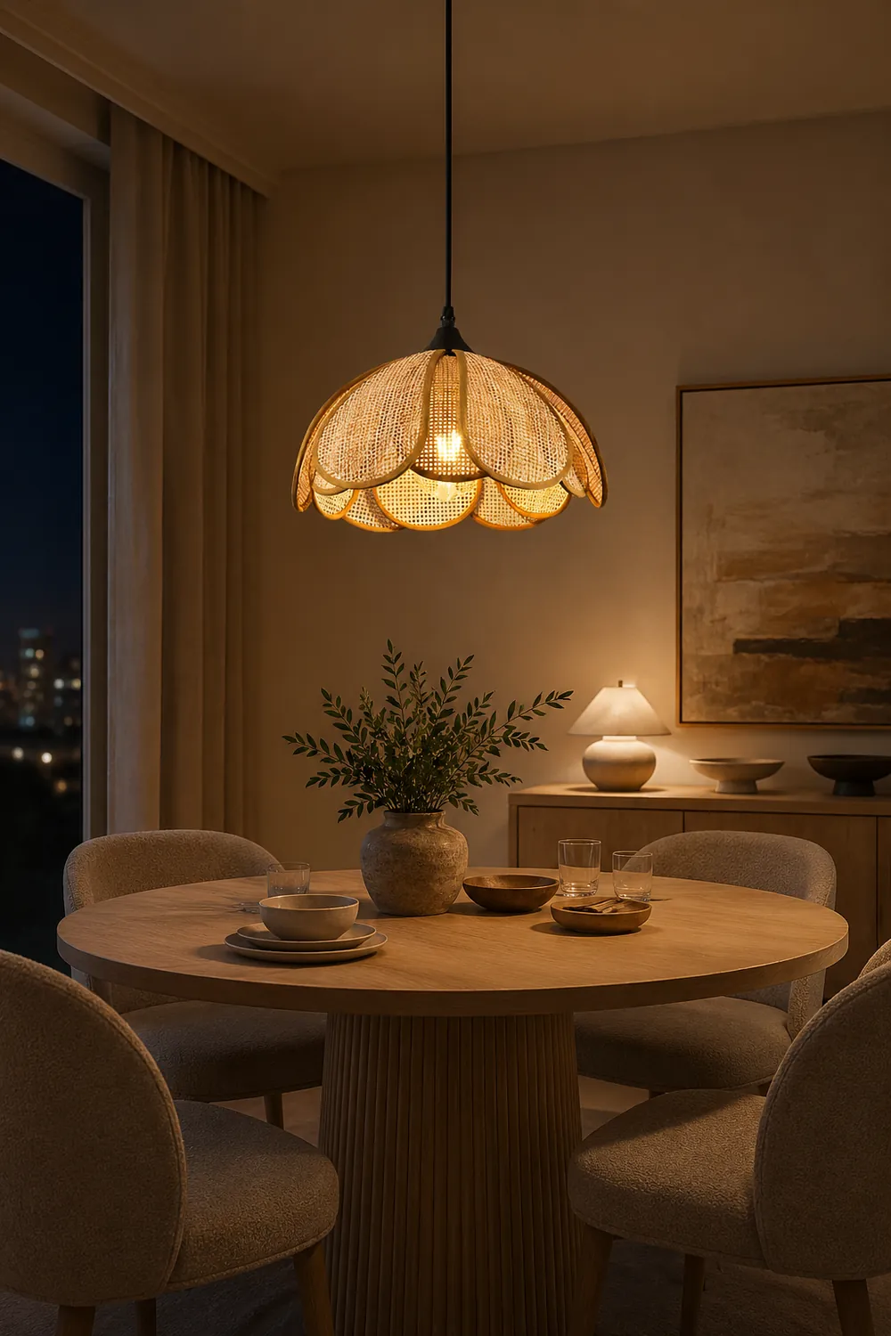 Bloom Rattan Pendant Lamp - Lumpaz