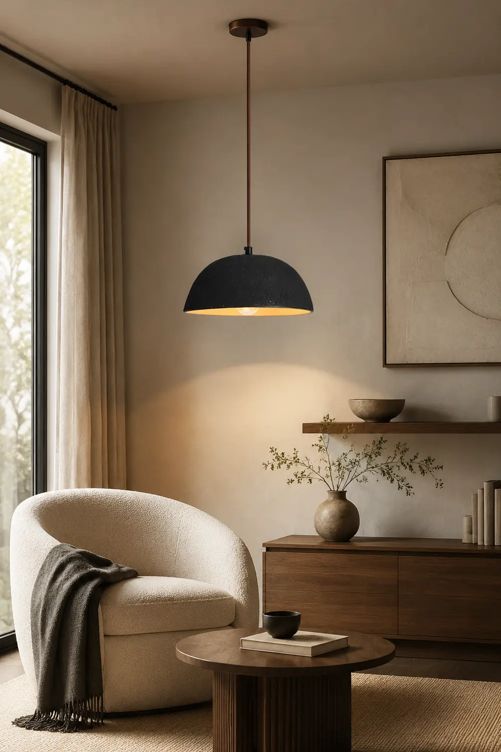 Black Arch Ceramic Pendant Lamp - Lumpaz