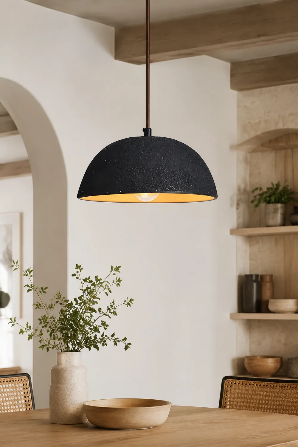 Black Arch Ceramic Pendant Lamp - Lumpaz