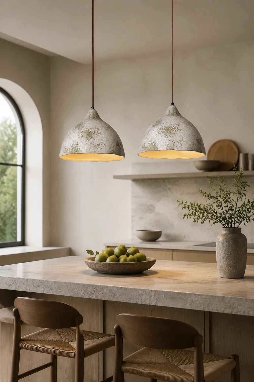 Pear Shape Ceramic Pendant Light - Lumpaz