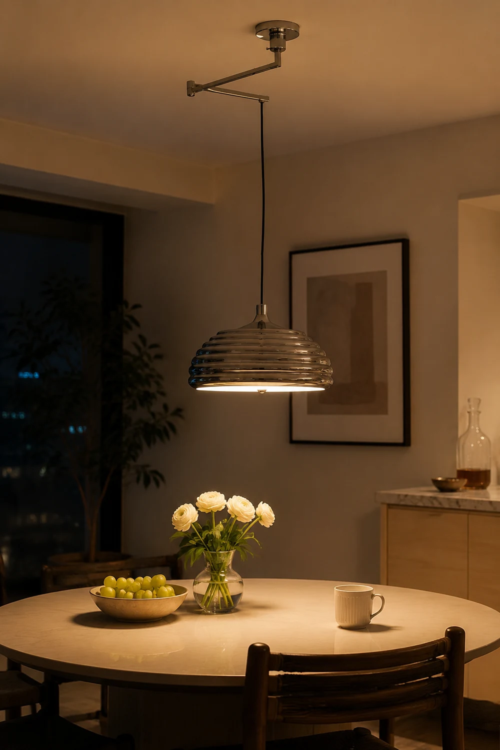 Saturno Chrome Pendant Lamp - Lumpaz