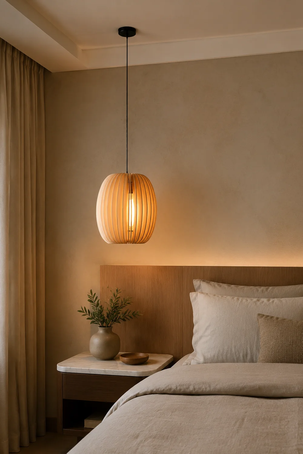 Wooden Orb Pendant Lamp - Lumpaz