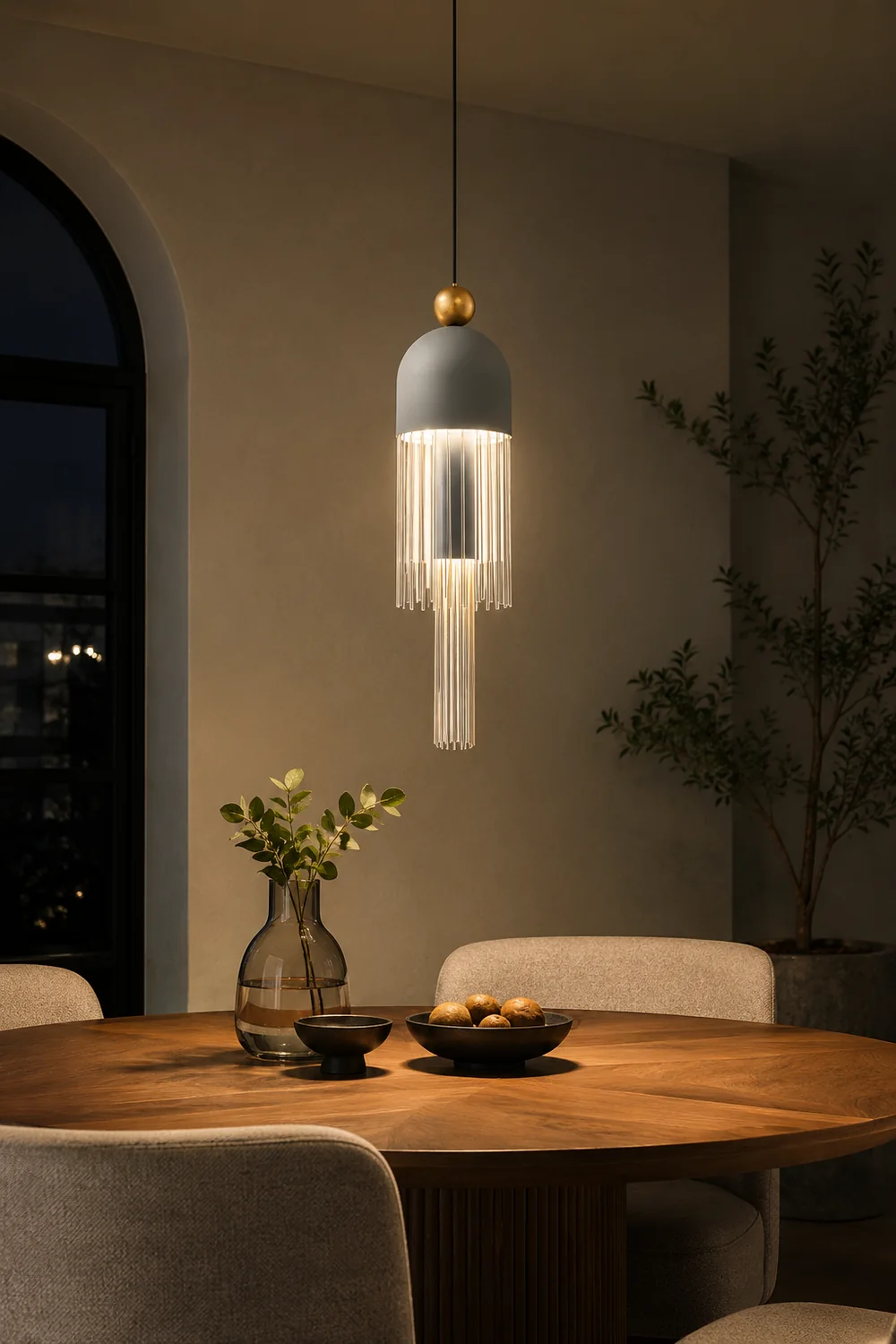 Metal Glass Pendant Light - Lumpaz
