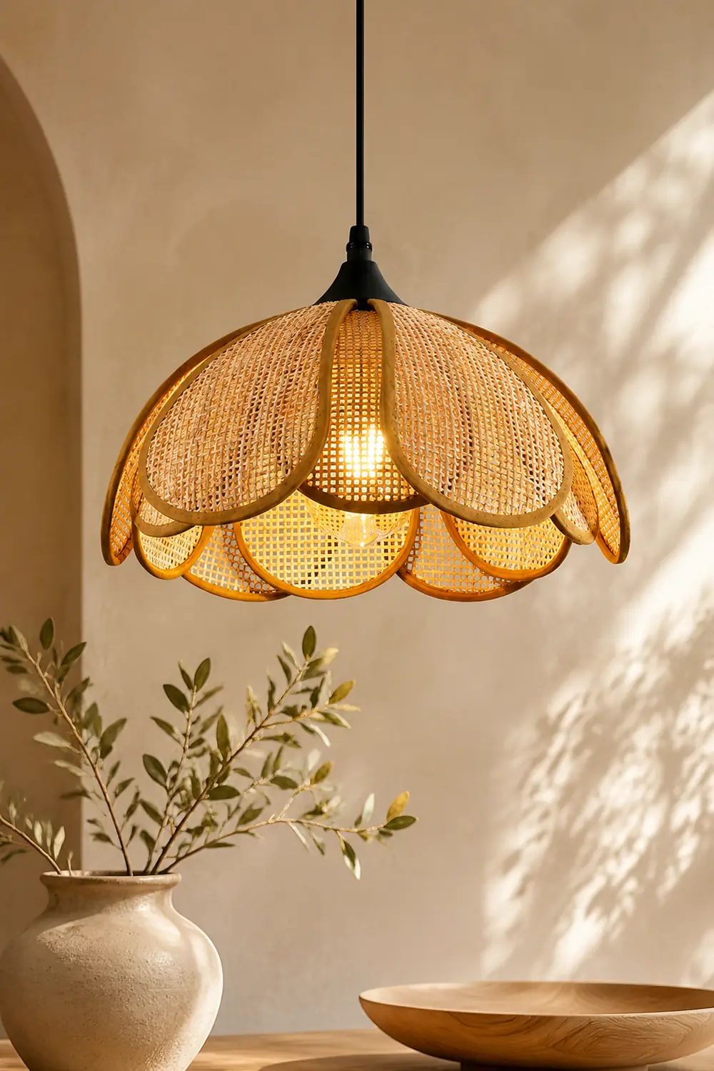 Bloom Rattan Pendant Lamp - Lumpaz