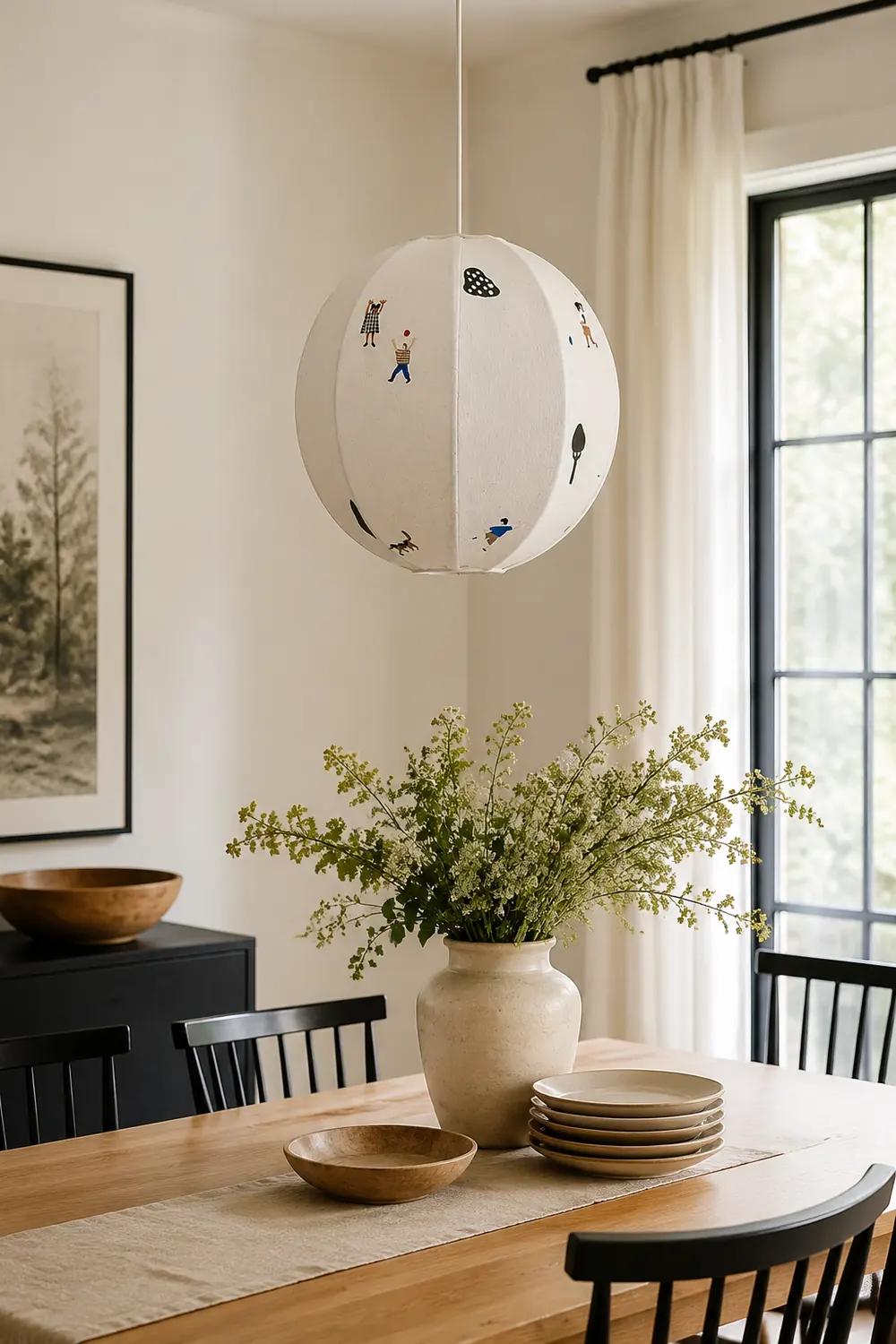 Park Embroidered Textile Pendant Lamp - Lumpaz