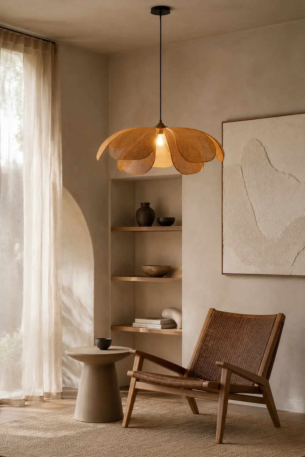 Rattan Petal Pendant Lamp - Lumpaz