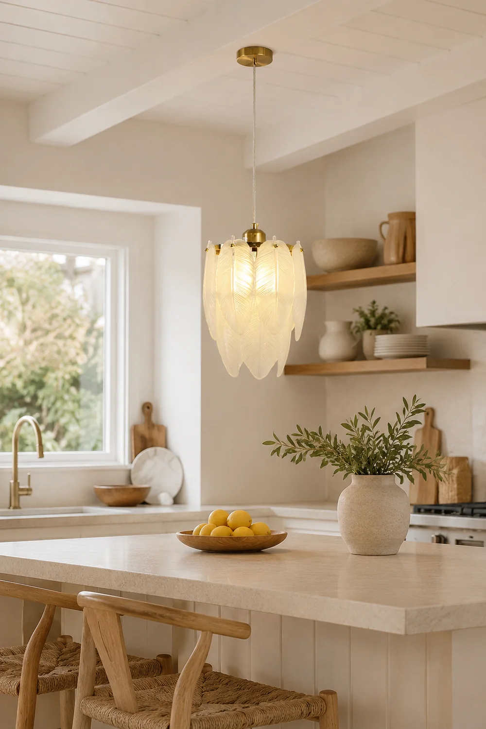 Glass Feather Pendant Light - Lumpaz