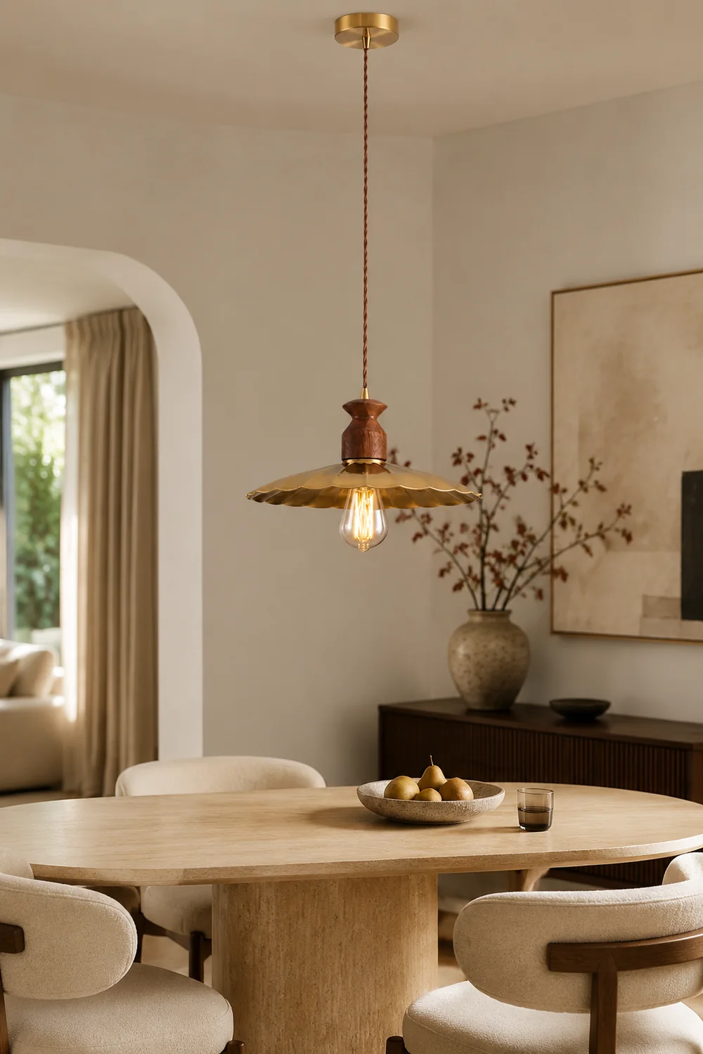 Brass Crest Pendant Light - Lumpaz