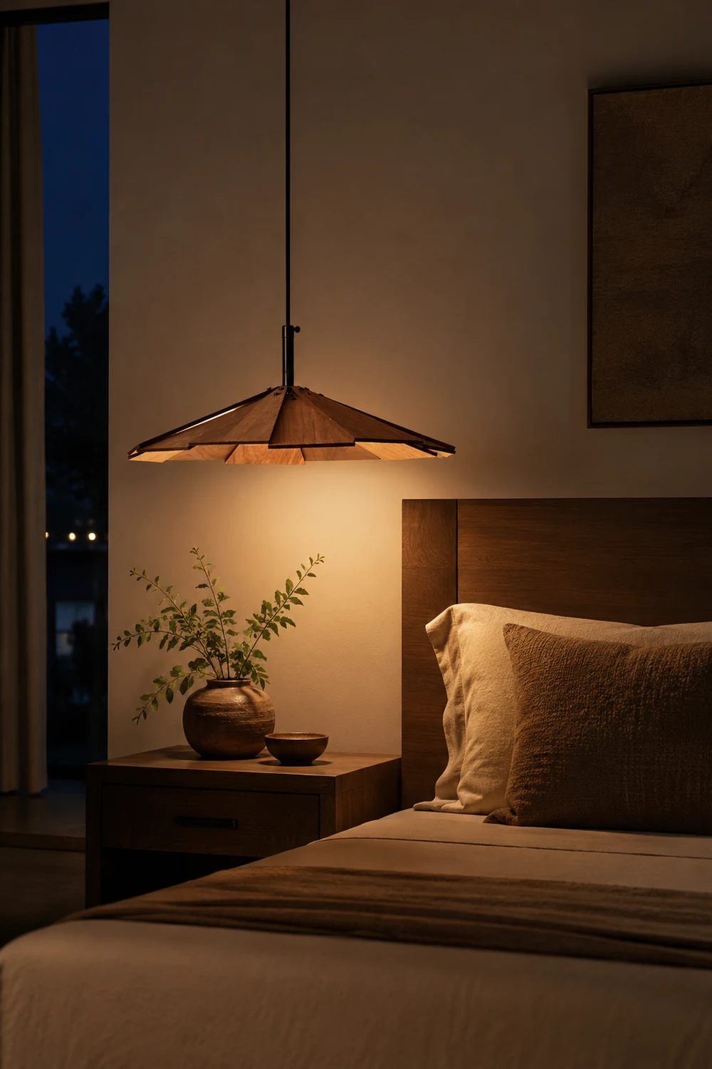 Umbrella Wooden Pendant Light - Lumpaz