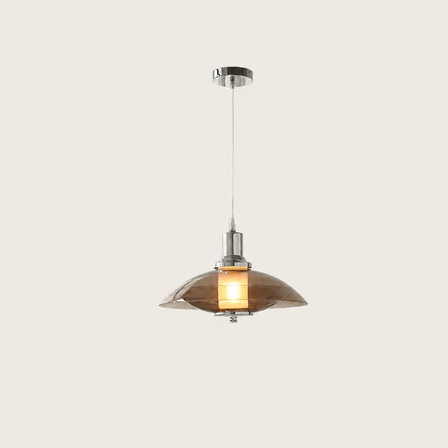 Flying Saucer Chrome Pendant Light - Lumpaz