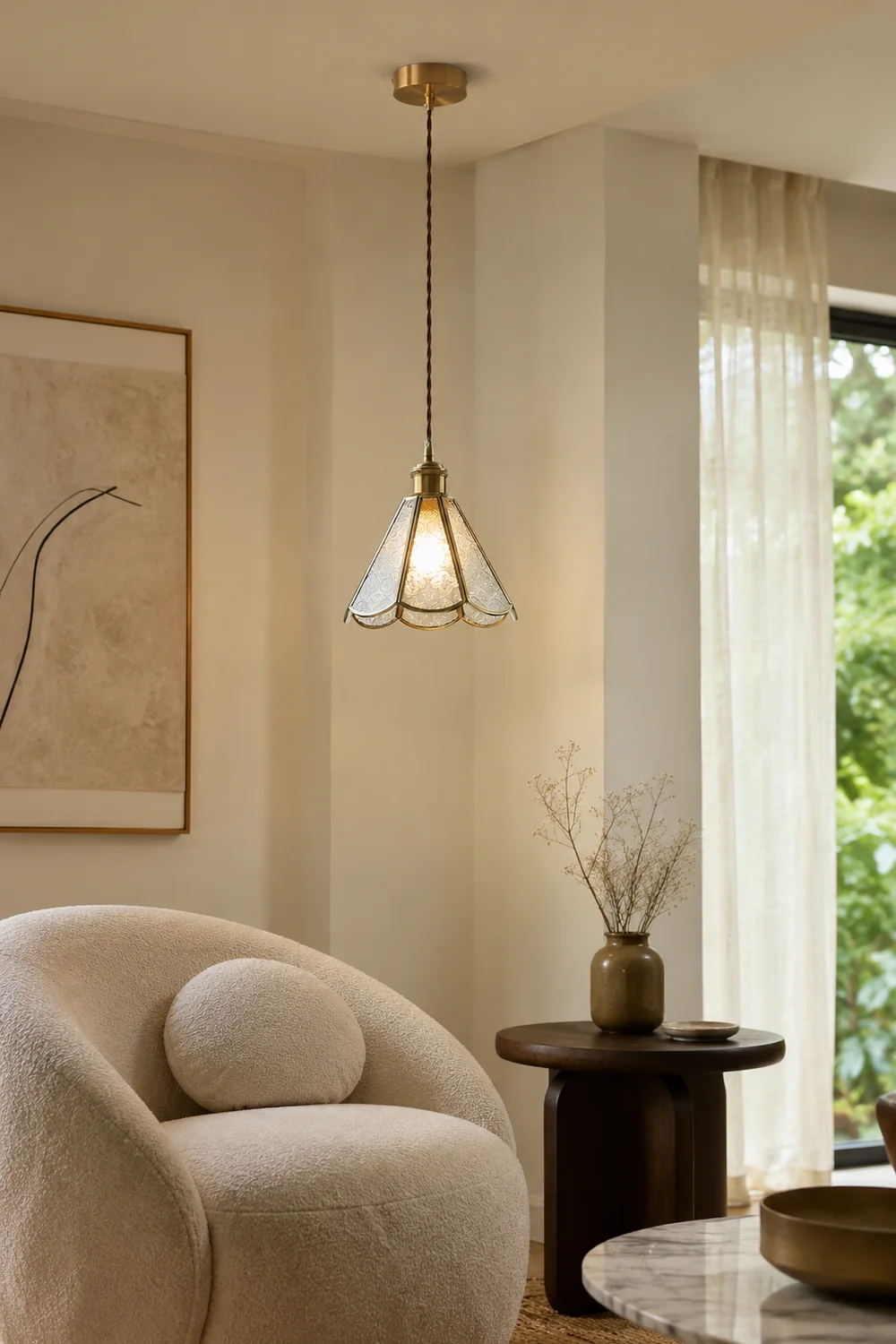 Patterned Glass Pendant Lamp - Lumpaz