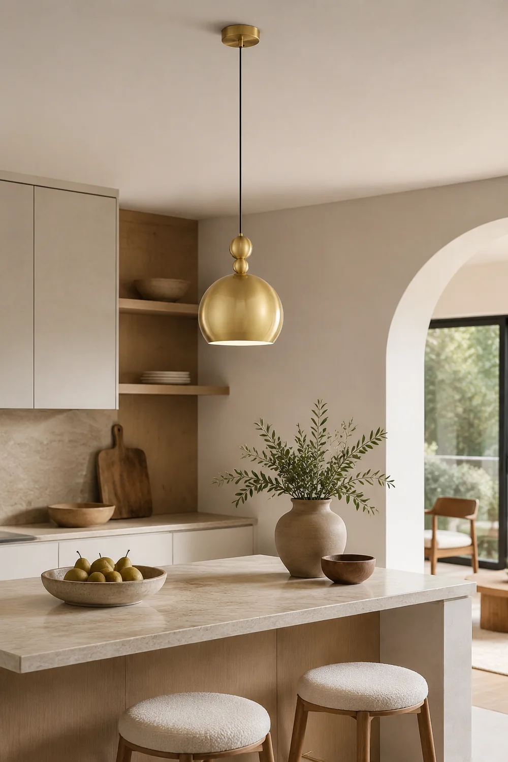 Palla Brass Pendant Lamp - Lumpaz
